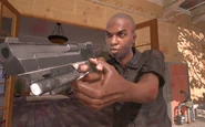 Rojas's assistant holding the Desert Eagle MW2