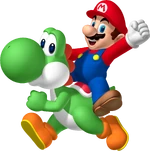 Mario riding Yoshi