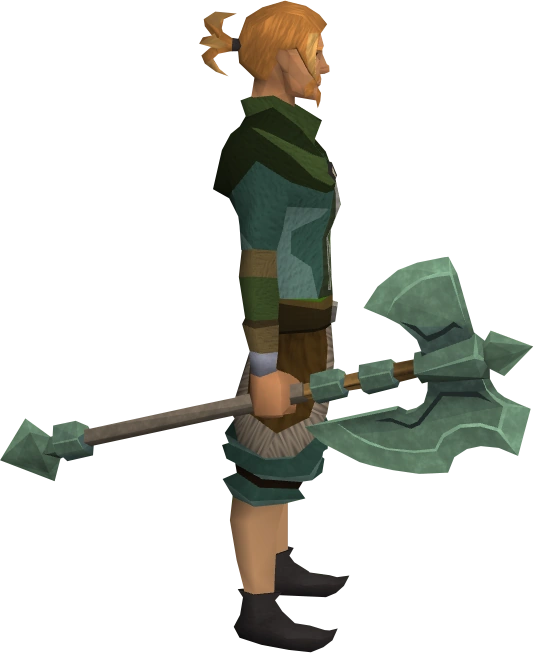 Adamant halberd equipped