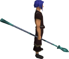 Leaf-bladed spear equipped