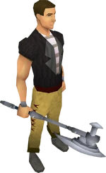 White battleaxe equipped