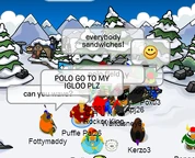 Polo Again on Snowmobile Dock