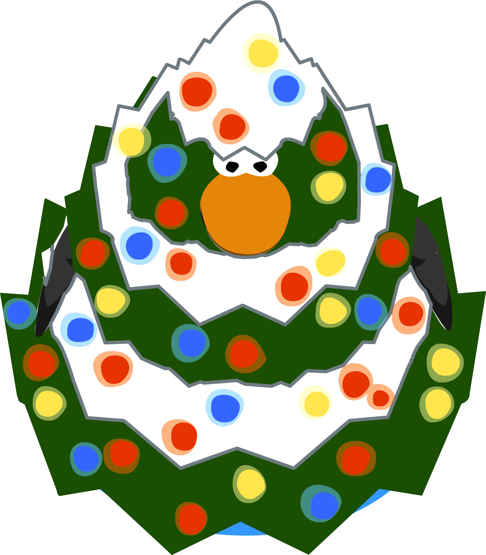 The tree costume in-game when you wave