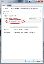 Vegas media properties framerate