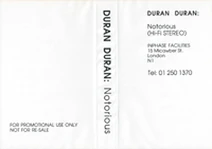 Notorious video VHS · INPHASE FACILITIES · UK · No Cat. Number duran duran wikipedia band