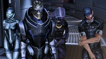Synthesis funeral - edi, garrus, tali, joker