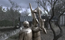 PPSh-41s held by statues All Ghillied Up COD4