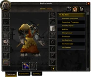 Character window-Titles pane