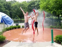 Spray park Jump boys