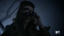 Teen Wolf Season 3 Episode 3 Fireflies Crystal Reed Allsion Argent scans the scene