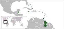 Location of the West Indies