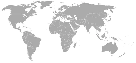 World 1947, a month after Japanese defeat, and occupation. Red: Soviet Union and occupied territory Blue: Allied and occupied territory