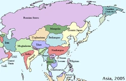 A map of Asia in 2005