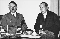 Polish Foreign Minister Józef Beck with German Führer Adolf Hitler.