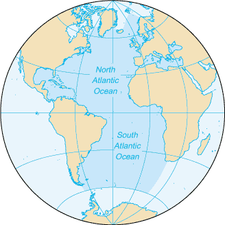 Mapa'el ozéano Ahlántiko