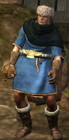 Atraxus the merchant, about to be 'spoken to' by you
