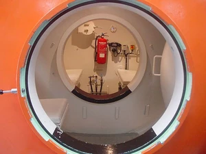 A hyperbaric oxygen chamber.
