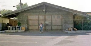 Doc's garage as seen in 1985.