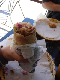 A shot of the falafel