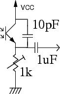 Phototransistor, active circuit