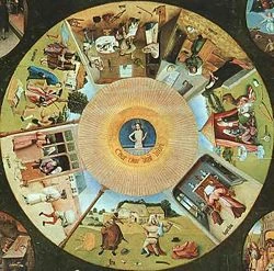 Representação dos Sete Pecados Capitais por Bosch.