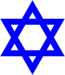 Estrela de Davi azul.