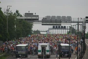 The star ride in Berlin (2007). The photo shows a part of the crowd on a motorway