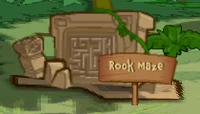 The sign to get to the rock maze