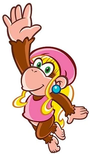 Dixie Kong, as she appears in DK: King of Swing.