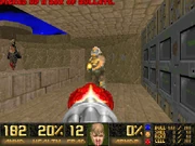 The chaingun in use in deathmatch mode on Decamatch.