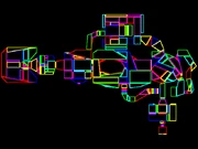 Subsectors in E1M1: Hangar, shown color coded.
