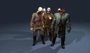 A group of Doom 3 Zombies.