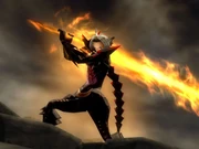 Haseo using the Divine Awakening Hellfire Quake.