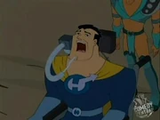 Captain Hero in his wheelchair.
