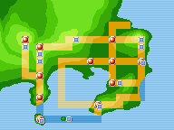Localización de la ruta 13 en Kanto