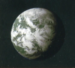 Vista espacial de Dagobah.