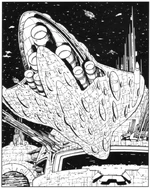 Un Crucero Calamari entrando al puero civil de los Astilleros Kuat.