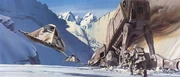 AT-AT colapsado, arte conceptual cortesía de Ralph McQuarrie.