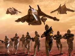 El Gran Ejército de la República en Geonosis.