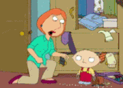 Stewie getting spanked by Lois after he destroys her necklace.