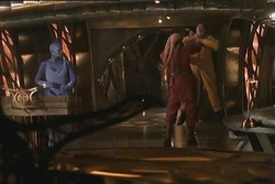 Nice to meet you--ack! Dude! Not Cool!