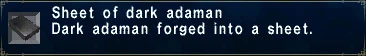 Sheet of dark adaman