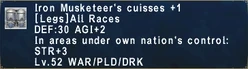 Iron Musketeer's cuisses +1