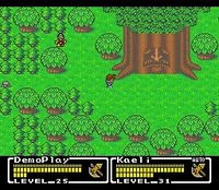 The hero and Kaeli approach the Giant Tree in the center of the Alive Forest