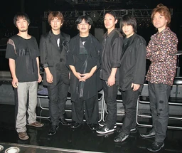 Nobuo Uematsu (middle) and The Black Mages, a hard rock band that has released three albums of arranged Final Fantasy music.