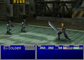 The first battle of Final Fantasy VII