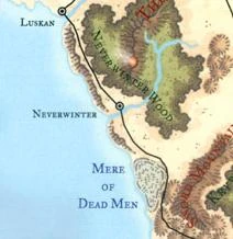 Map of Neverwinter on the Sword Coast North