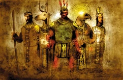 Geb, Hathor, Anhur, Horus-Re, Isis.