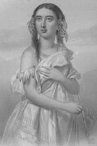 A 19th century depiction of Pocahontas, of the Powhatan tribe.