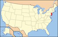 Map of the USA highlighting New Jersey